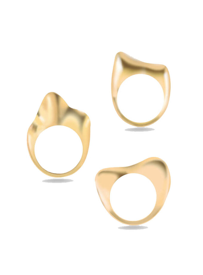 Anel Shape One-Two-Three - Vermeil