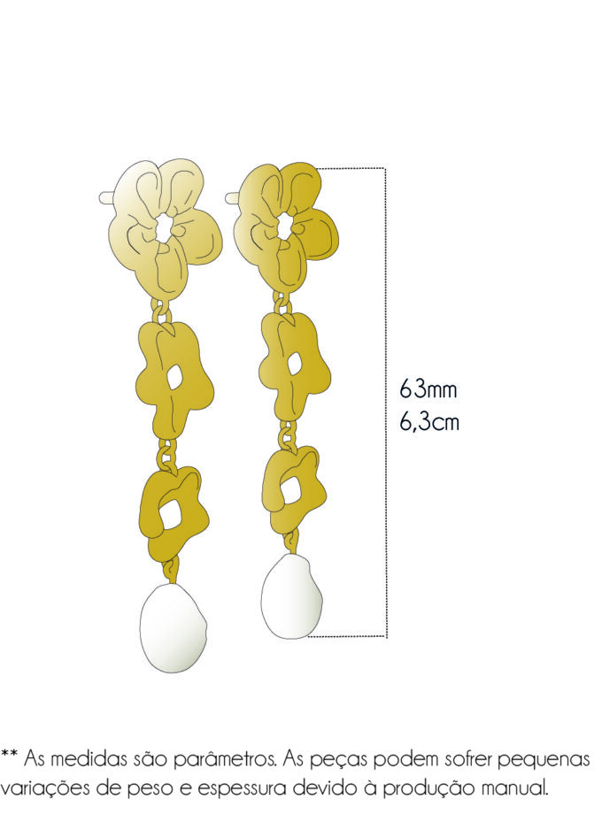 Brincos Clusia Grandes - Vermeil